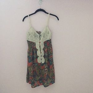 Crochet-Top Paisley Print BOUTIQUE Dress